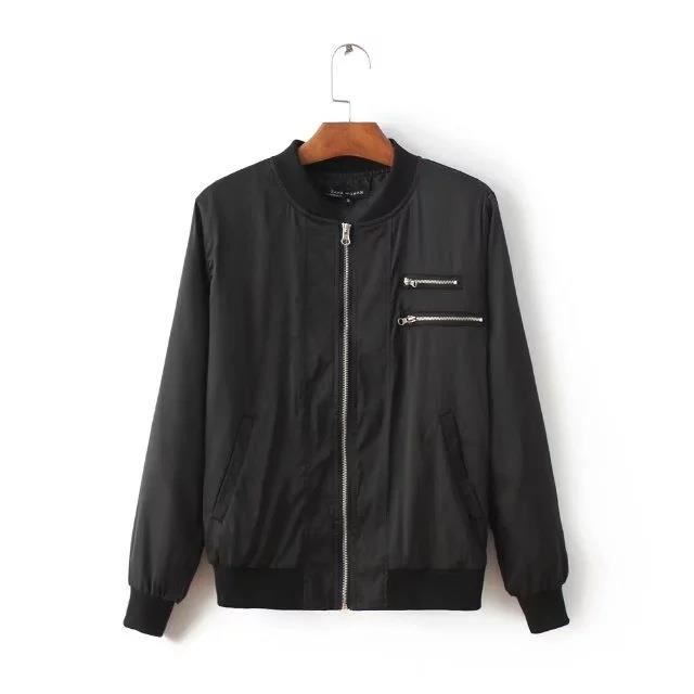 Chic Jacket Col Veste Base Round Blouson Aviateur Bomber ball Femme ZEdwPZq