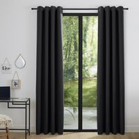 RIDEAU Lot de 2 rideaux occultant noir 140 x 260 cm RIDEAU Lot de 2 rideaux occultant noir 140 x 260 cm
