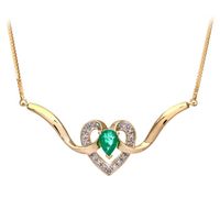 SAUTOIR ET COLLIER Revoni - Collier en or jaune 9 carats, émeraude et SAUTOIR ET COLLIER Revoni - Collier en or jaune 9 carats, émeraude et