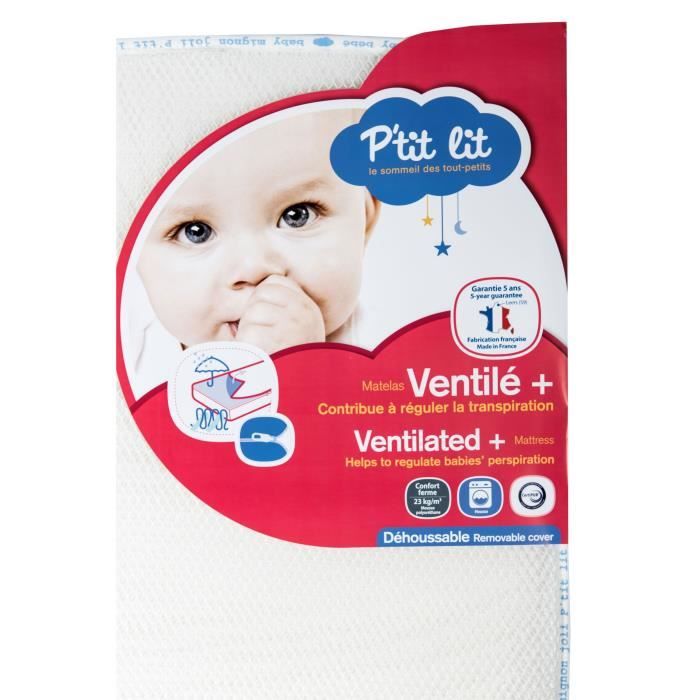 P TIT LIT Matelas Ventilé+ 60 x 120 cm