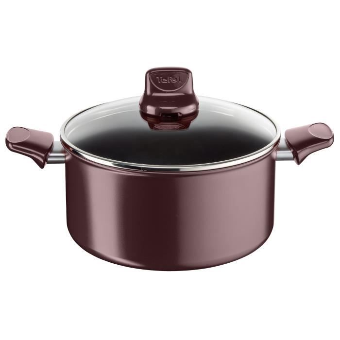 TEFAL DARK RUBY Ind Faitout C4024612 24cm Tous feux dont induction
