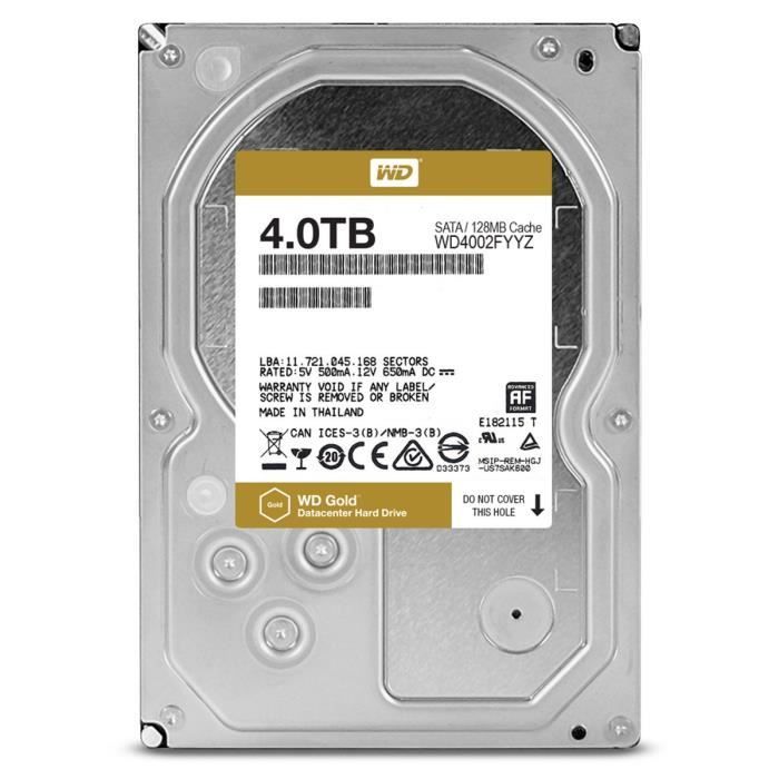 WD Disque dur interne Gold - 4To - 128Mo - 3.5\