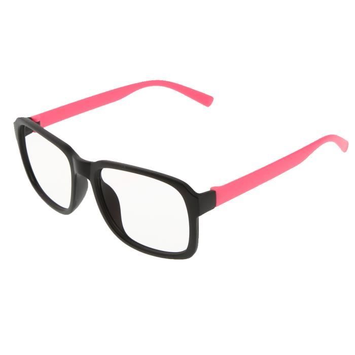 De Plastique 1x Lunette Monture Rouge En Noir Carré Rose Mignon QxrtCBshd