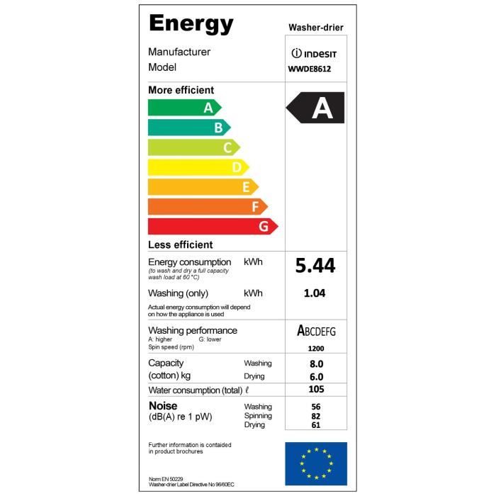  WWDE8612 - Lave linge séchant - Lav. 8kg1