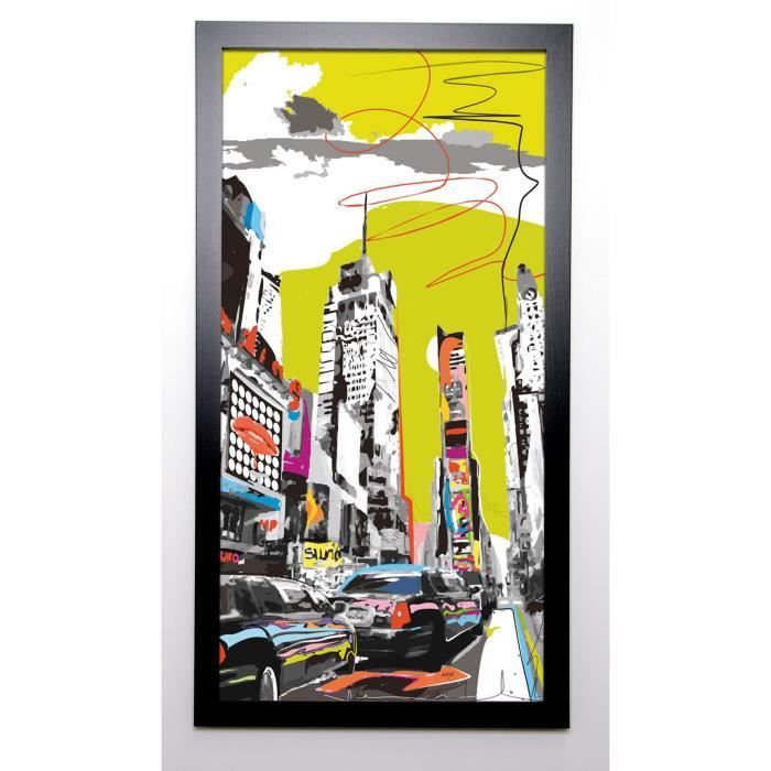 TANDEM Image encadrée New York embouteillage 57x107 cm Vert
