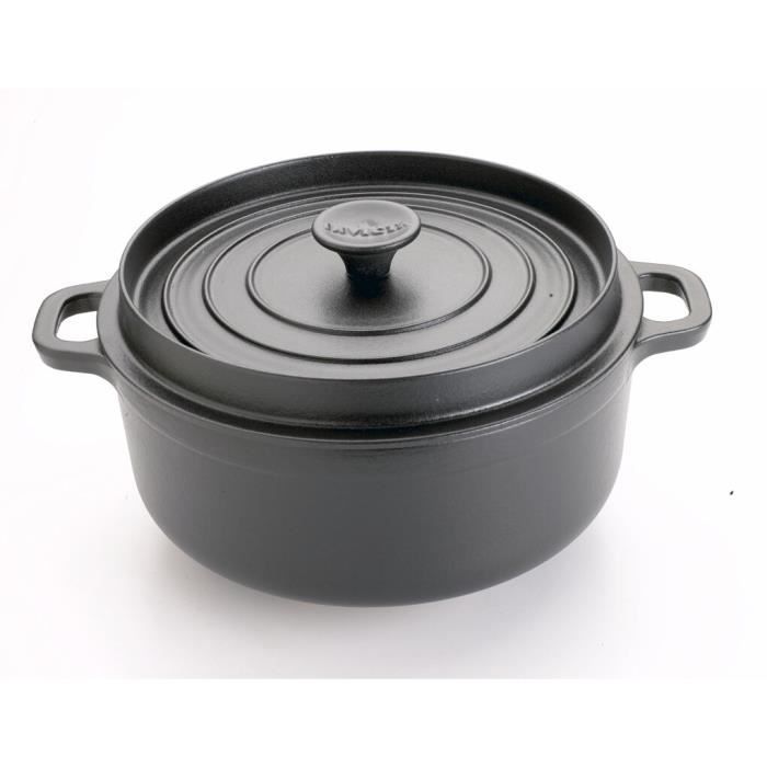INVICTA PUV302261 Cocotte ronde - 26 cm - Noir