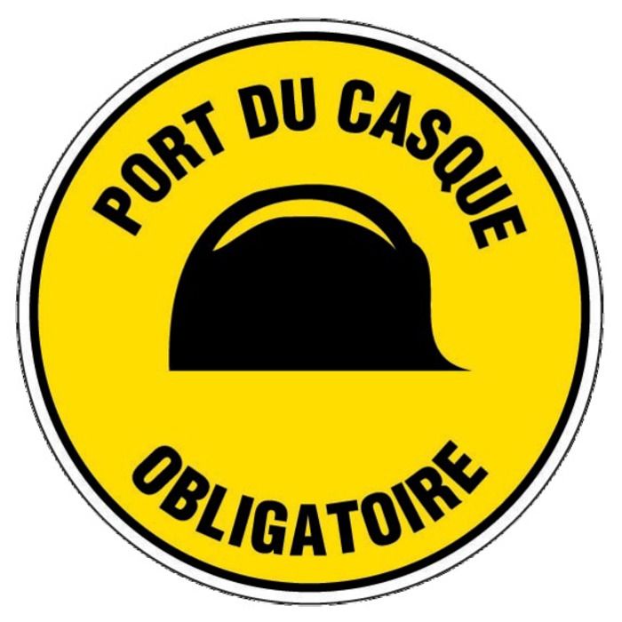 Disque D Avertissement O 300mm Rigide Port Du Casque Obligatoire