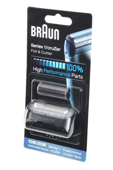 Braun 10B Combi Pack, grille et couteau Black pour rasoir Series 1/Free Control/cruzer face