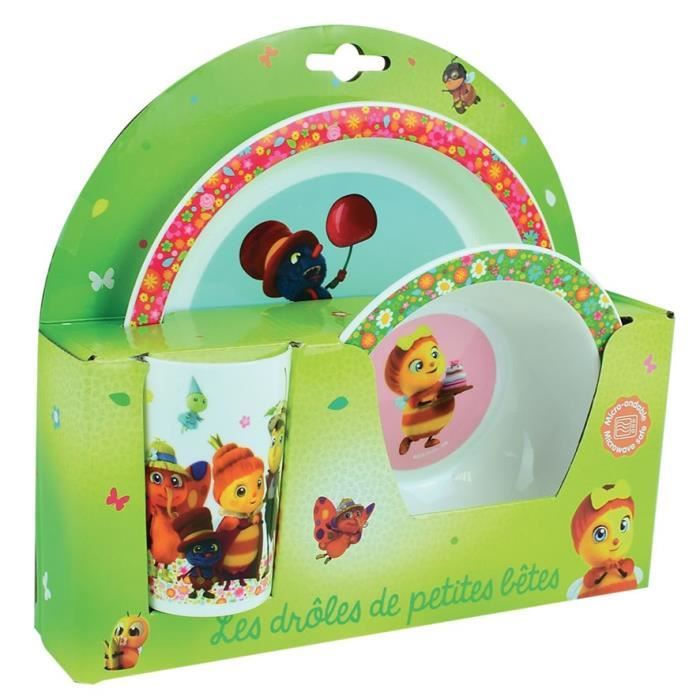 DROLES DE PETITES BETES Ensemble lunch - Bleu et rose