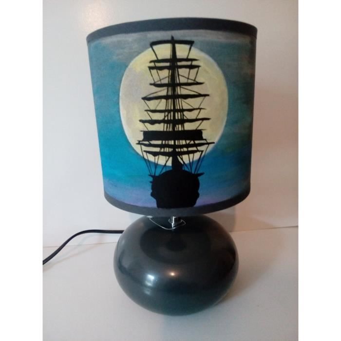 Peint Bateau Voilier Main Chevet Lampe De m8wNn0