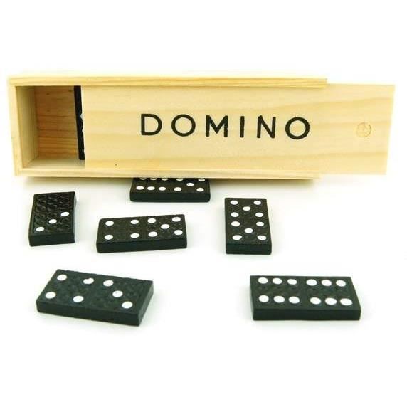 Jeu de 28 dominos noirs + boite en bois Achat / Vente