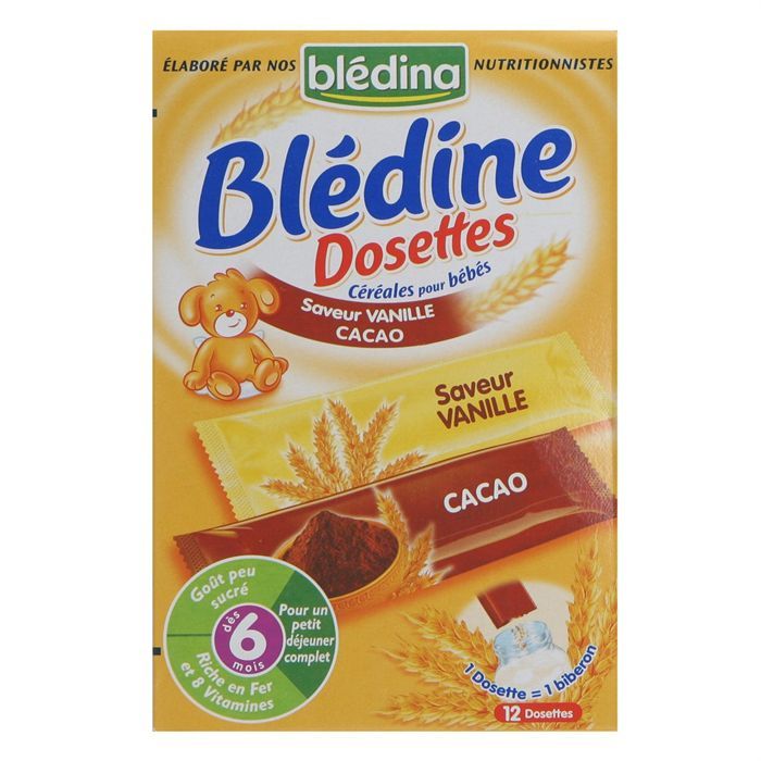 bledina bledine cacao vanille x 12 dosettes 6 mois