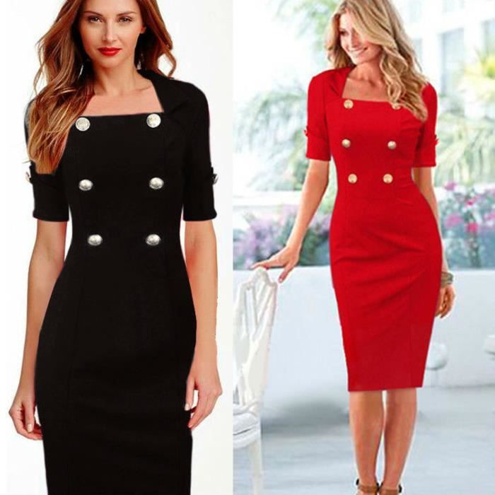 Robe crayon moulante femme Robes mi-longues Noir - Achat ...
