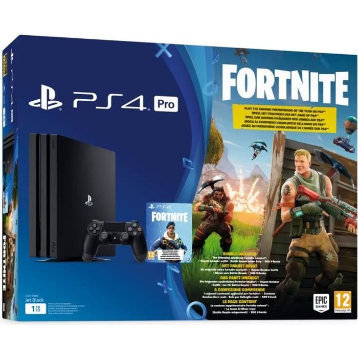 PS4 PRO Noire 1 To + Fortnite