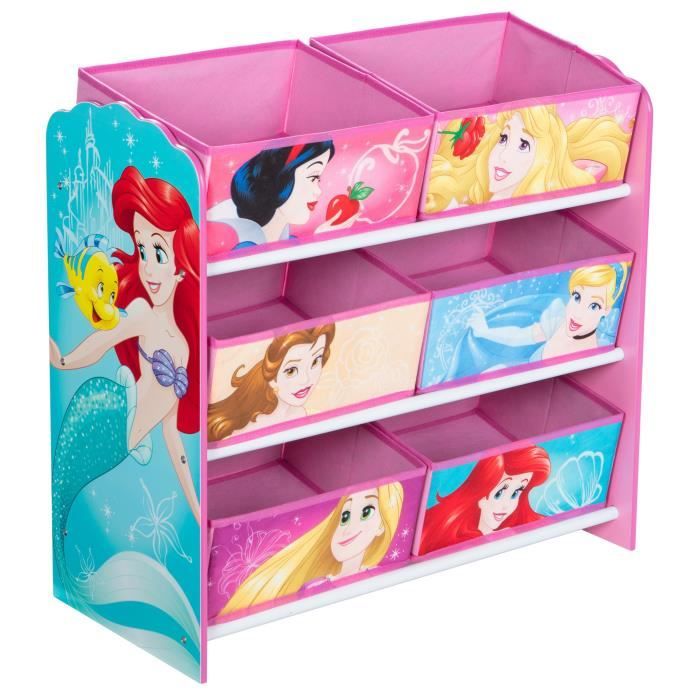 DISNEY PRINCESSES - Meuble de rangement pour chambre d'enfant avec 6 bacs