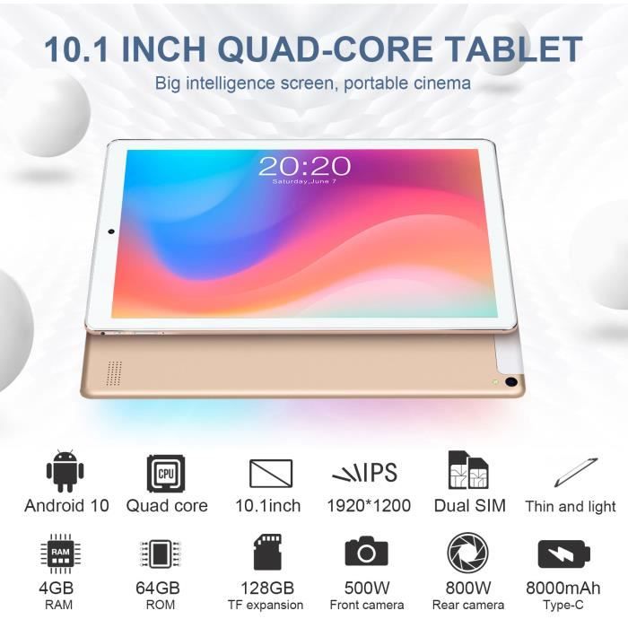 Tablette Tactile 2 en 1 Book D'or -Tab 4G2