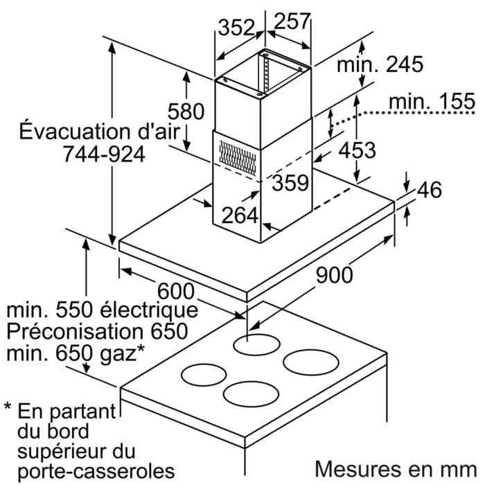 Neff - hotte décorative îlot 90cm 870m3-h2