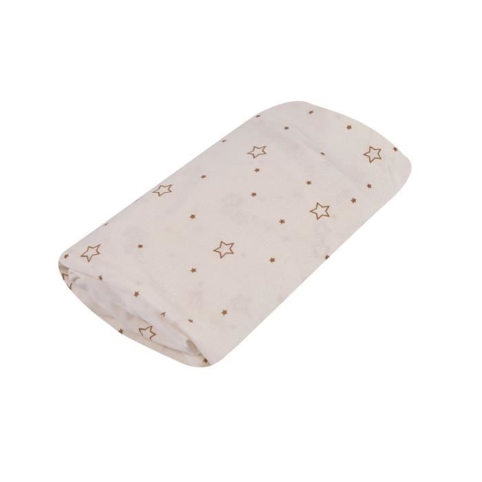 DOUX NID Drap Housse blanc imprime Etoiles Mon doudou et moi 70x140 cm