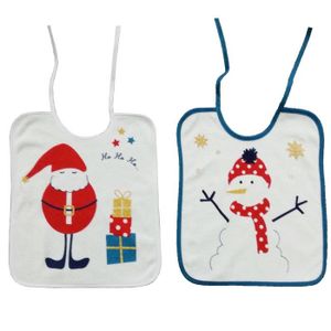 BABYCALIN Lot de 2 Bavoirs 1er âge 28x32 cm P?re Noël