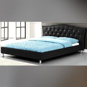 Lit Capitonné Milano 140cm En Noir Lit Design Vendu Avec Un