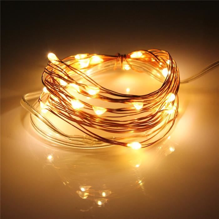 3M 30 LED Guirlande Lumineuse Fée Etanche Fil Cuivre Pile ...