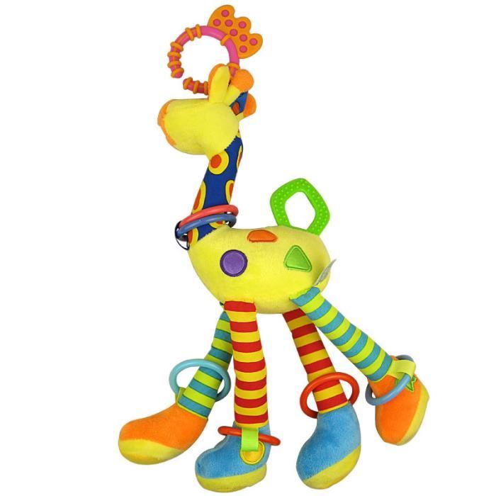 Jouet Suspendu Musical Pour Bébé - Peluche Hochet Avec Anneau De Dentition - Pour Poussette, Berceau (Modèle Ours)