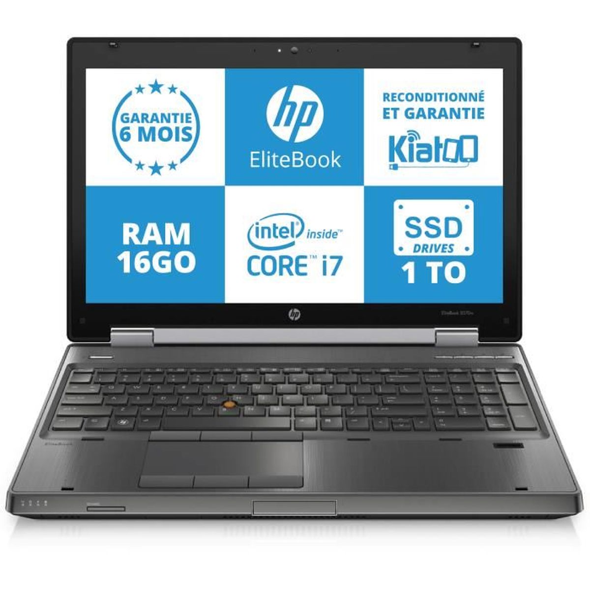 ORDINATEUR PORTABLE RECONDITIONNÉ HP ELITEBOOK 8570W INTEL CORE i7 16GO RAM 1 TERA DISQUE DUR