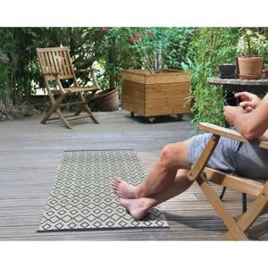 TAPIS D’EXTÉRIEUR SOLYS Tapis d'extérieur - PVC - 140 x 70 cm - Bleu