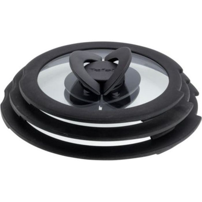 TEFAL Couvercles L9931012 bouton butterfly 16-18-20cm noir et blanc