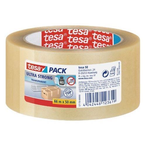 TESA Ruban PVC Ultra Strong - 66m x 50mm - Lot de 6 - Transparent