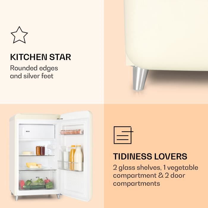 Klarstein PopArt Cream Combiné réfrigérateur3