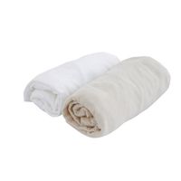 DRAP HOUSSE MATELAS DOUX NID Lot de 2 draps housse Blanc/Jaune 60x120 DRAP HOUSSE MATELAS DOUX NID Lot de 2 draps housse Blanc/Jaune 60x120