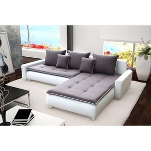 Canape Angle Convertible Bennett Blanc Gris Droit Achat Vente