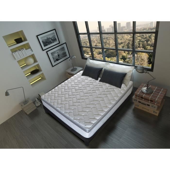 OLYMPE LITERIE Matelas 160x200 - Mousse HD 28kg/m3 + mémoire de forme 60kg/m3 Ergosoft® - Ferme - AURA