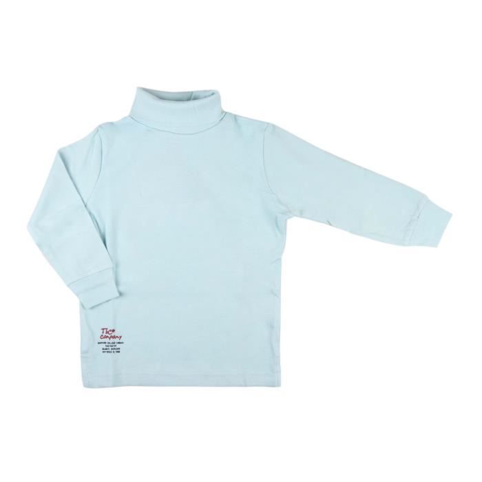 Sous-pull col roulé - garçon - bleu ciel - 100% coton Bleu ciel - Achat