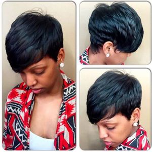Spiffy Court Coupe Droite En Couches Noir Cheveux Perruque De