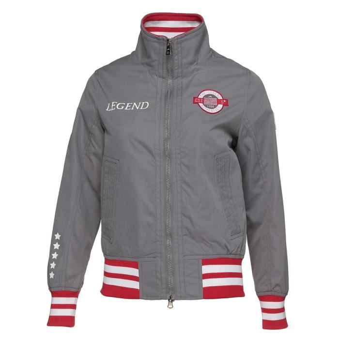EQUI-THEME Blouson d'équitation - Femme - Gris / Rouge