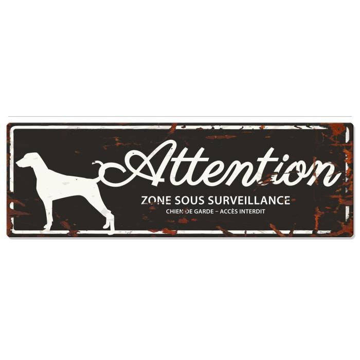 D&D Plaque Attention Chien Dalmatien - Noir
