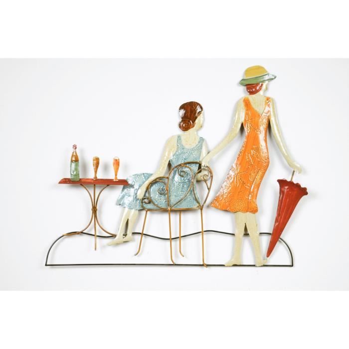 Décoration murale Femmes Terrasse - L 61 x P 2,5 x H 48 cm