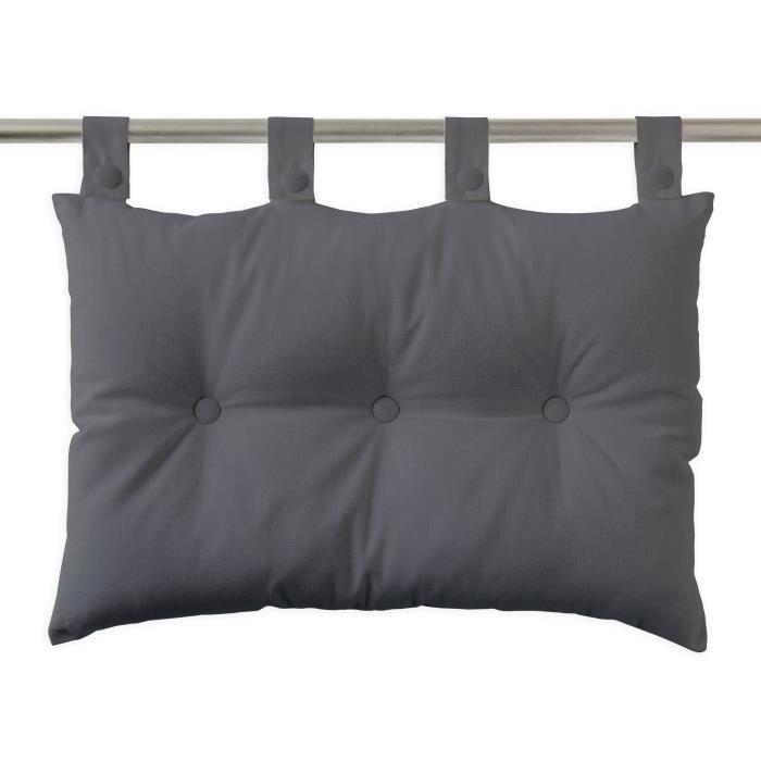 TODAY Coussin tête de lit 100% coton - 50 x 70 cm - Gris canon de fusil