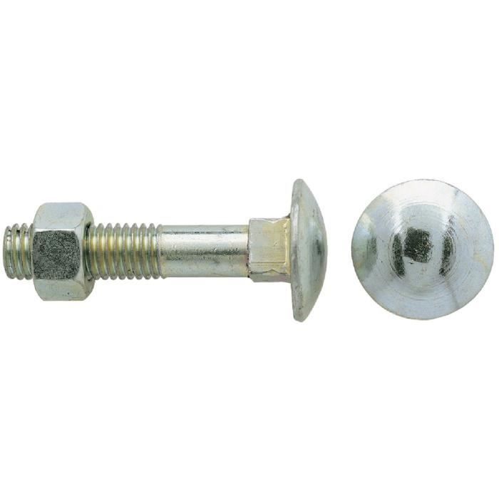 Boite de 100 pcs DIAMWOOD BTRCC0609002B Diamwood Boulon t/ête ronde collet carr/é 6 x 90 mm Zingu/é