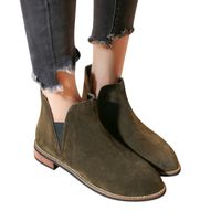 BOTTE Femmes rondes Toe Shoes couleur pure bottillons ca BOTTE Femmes rondes Toe Shoes couleur pure bottillons ca