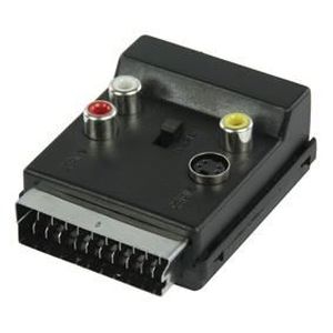 VALUELINE VLVP31903B Adaptateur péritel Commutable Mâle - Péritel femelle + S-Vidéo femelle + 3 x RCA femelle - Noir