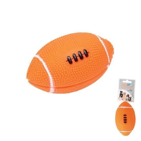 Balle de rugby pour chien en plastique orange 11 x 6cm