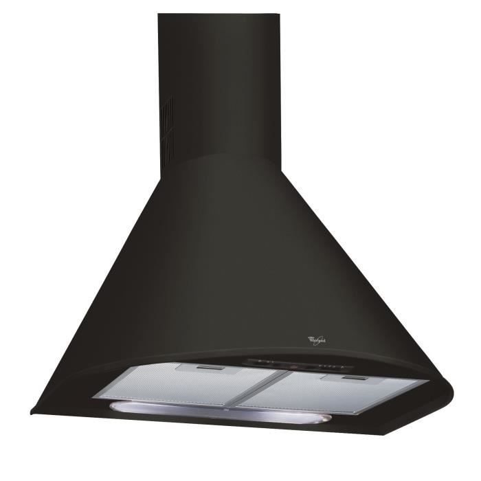 WHIRLPOOL AKR689/1BK Hotte décorative - Evacuation et recyclage - 368 m3 air / h max - 67 dB max - 3 vitesses - L 60 cm - Noir