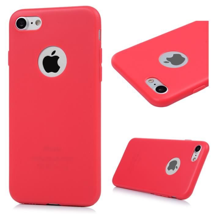 coque iphone 8 silicone souple rouge