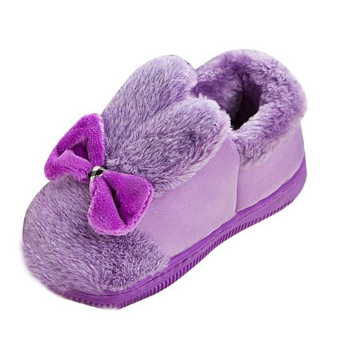 Chaussures Semelle Doux Souple Caoutchouc Neige petits Botte Laine Bowknot Bottes Bébé Tout Berceau violethm De g1qPnIS