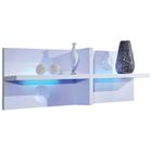 étagère Murale En Bois Avec Led Intégré Coloris Blanc Laqué Achat