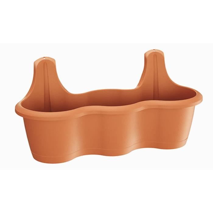 PROSPERPLAST Balconnière avec soucoupe Respana Hook - Terre d'ombre