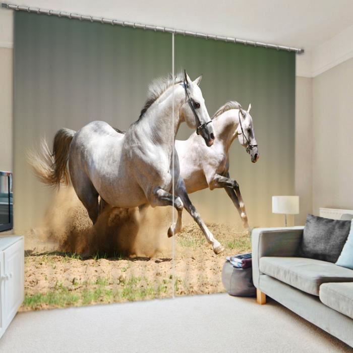 Rideaux chevaux sont en train de courir 3D effect l\'ombrage 118\ Rideaux chevaux sont en train de courir 3D effect l\'ombrage 118\